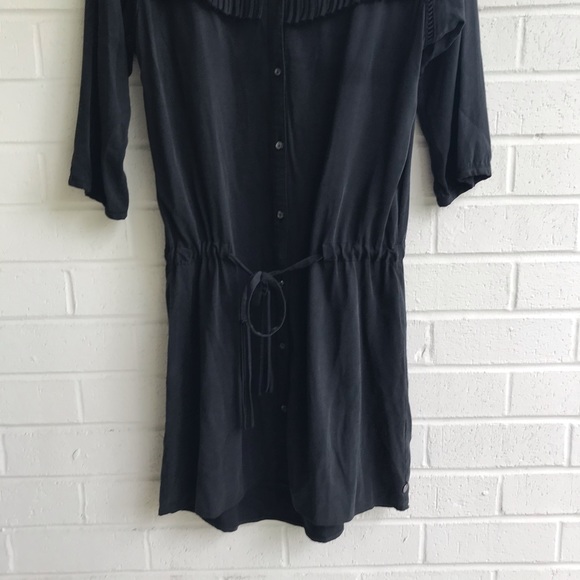 Maison Scotch Grey Fringe Tie Waist Shirt Dress - Picture 3 of 7